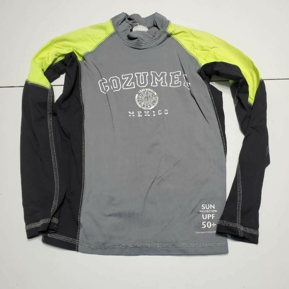 Cozumel Mexico Ultramar Boys Rash Guard Gray Black Sun Protection Long Sleeve S